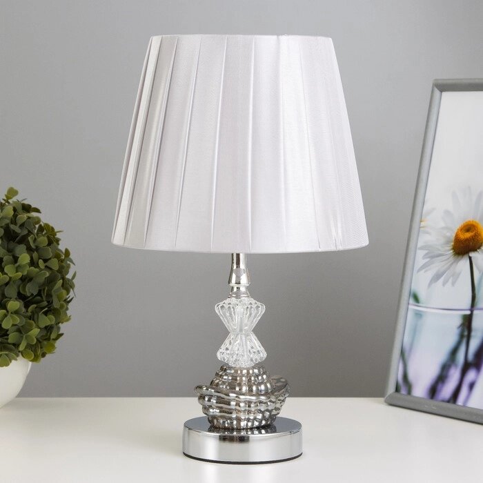 Настольная лампа с подсветкой "Анфия" Е27 40Вт хром 21х21х35 см от компании Интернет - магазин Flap - фото 1