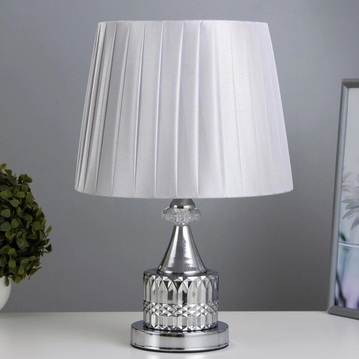 Настольная лампа с подсветкой "Элегия" Е27 40Вт хром-серый 26х26х39 см от компании Интернет - магазин Flap - фото 1