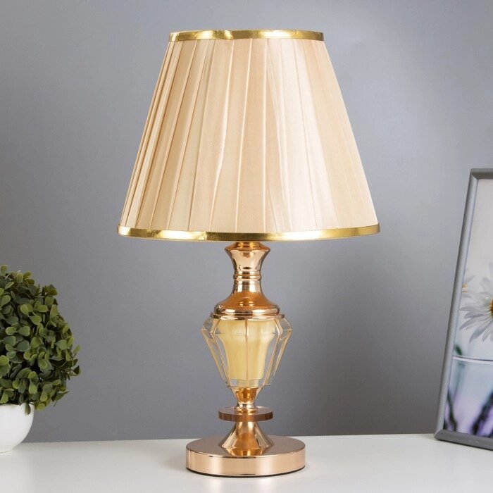 Настольная лампа с подсветкой "Кейтлин" Е27 40Вт золото 27,5х27,5х47,5 см от компании Интернет - магазин Flap - фото 1