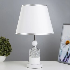 Настольная лампа с подсветкой "Жасмин" Е27 40Вт бело-хромовый 28х28х45,5 см