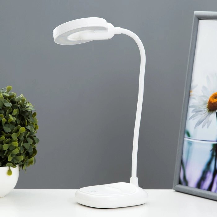 Настольная лампа сенсорная "Артено" LED 3Вт USB белый 14,5х11,5х44 см RISALUX от компании Интернет - магазин Flap - фото 1