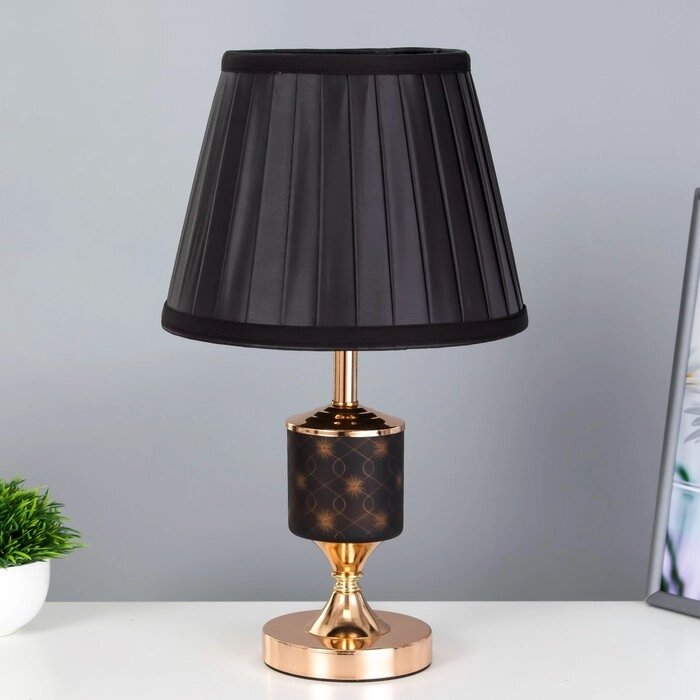 Настольная лампа "Севилья" Е27 40Вт черно-золотой 25х25х42 см RISALUX от компании Интернет - магазин Flap - фото 1