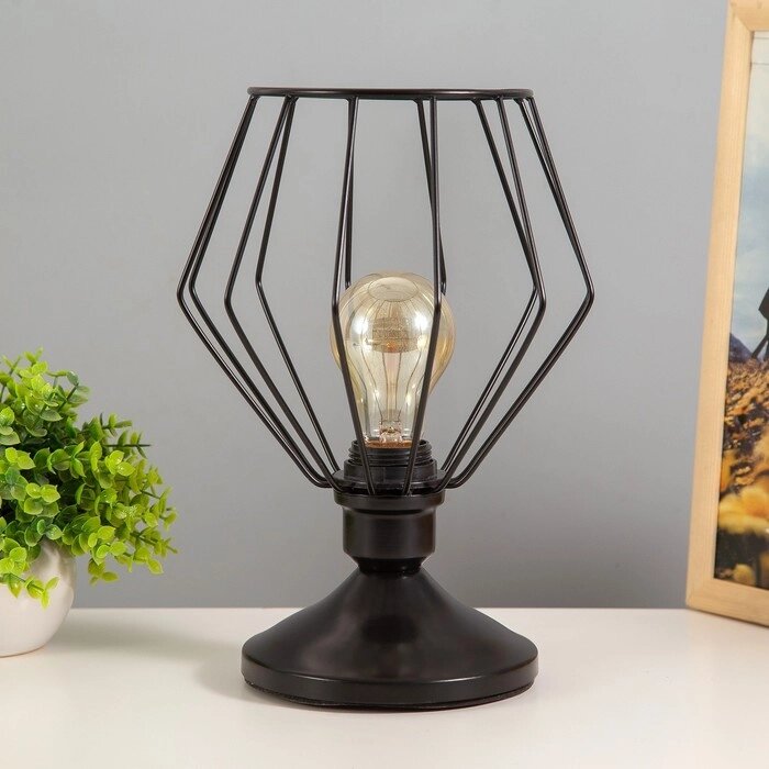 Настольная лампа "Шерен" 1х40Вт Е27 черный RISALUX от компании Интернет - магазин Flap - фото 1