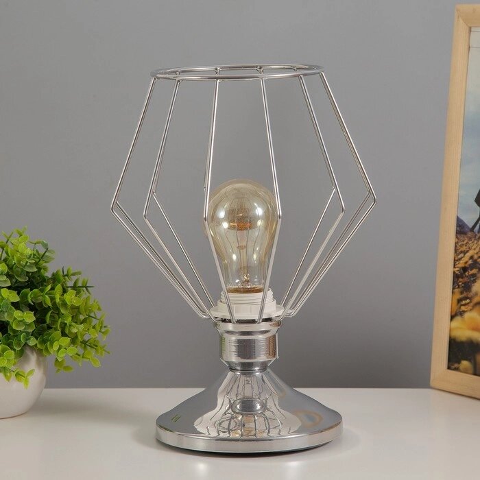 Настольная лампа "Шерен" 1х40Вт Е27 хром RISALUX от компании Интернет - магазин Flap - фото 1