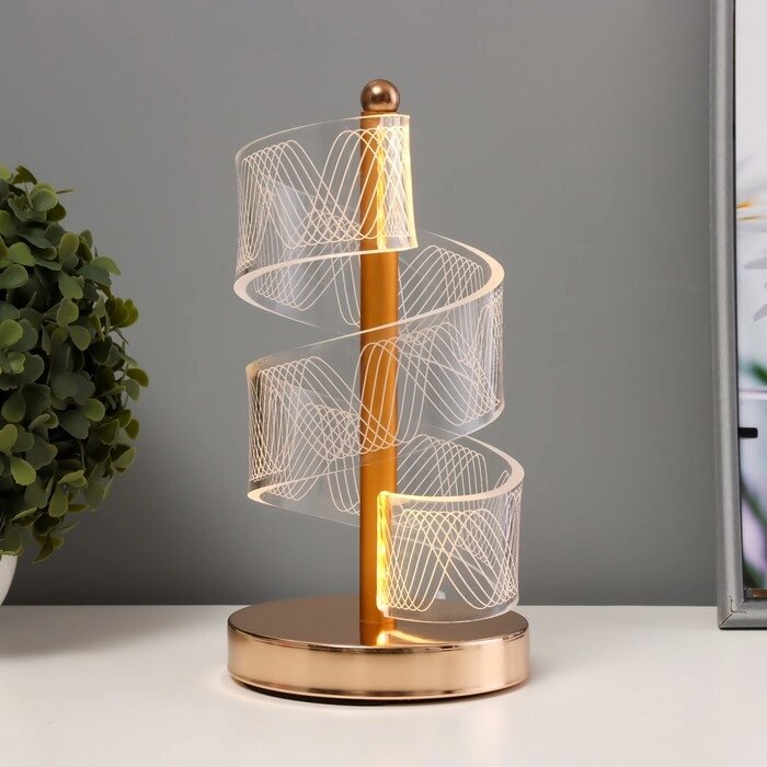 Настольная лампа "Спираль" LED 5Вт золото 11х11х25 см RISALUX от компании Интернет - магазин Flap - фото 1