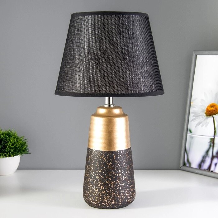 Настольная лампа "Вирсавия" Е14 40Вт черно-золотой 22х22х39 см RISALUX от компании Интернет - магазин Flap - фото 1