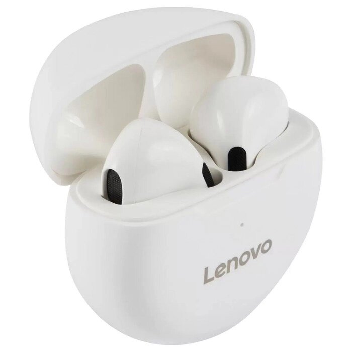 Наушники беспроводные Lenovo HT38, TWS, вкладыши, микрофон, BT 5.0, 250 мАч, белые от компании Интернет - магазин Flap - фото 1