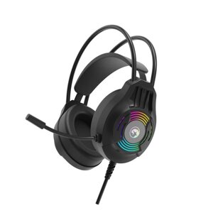 Наушники Marvo H8326, игровые, полноразмерные, микрофон, USB + 2*3.5mm, 1.8 м, RGB, чёрные