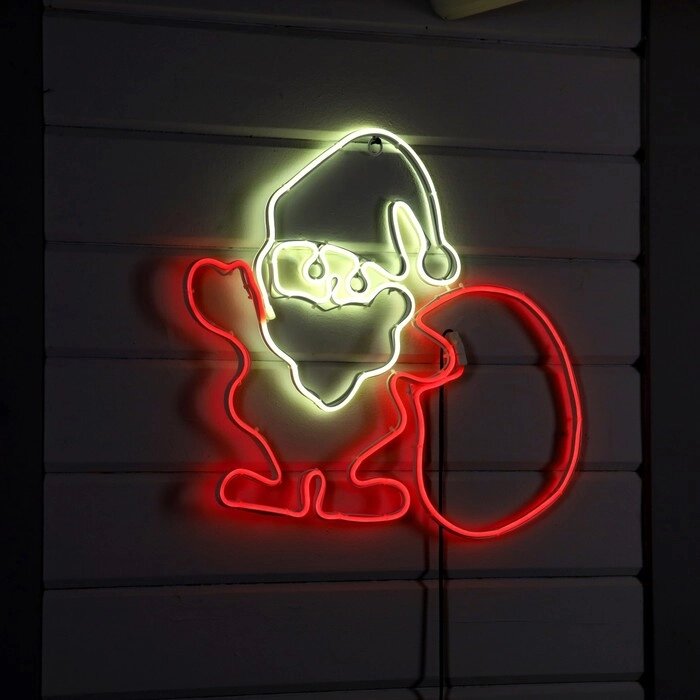 Неоновая фигура «Дед Мороз с подарками», 70  85 см, 560 LED, 220 В, свечение зелёное от компании Интернет - магазин Flap - фото 1