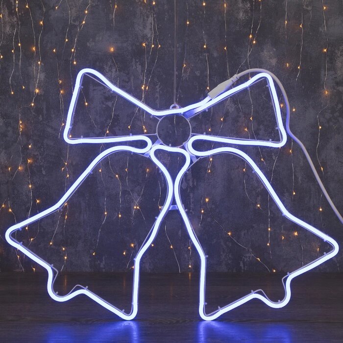 Неоновая фигура «Колокольчик», 60  50 см, 360 LED, 220 В, свечение синее от компании Интернет - магазин Flap - фото 1
