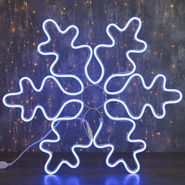 Неоновая фигура «Снежинка», 67 см, 600 LED, 220 В, свечение синее от компании Интернет - магазин Flap - фото 1