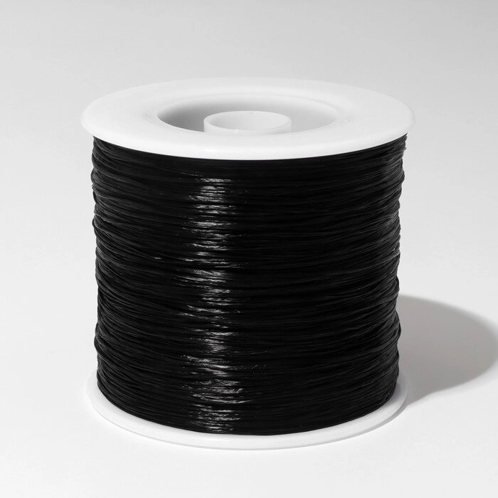 Нить силиконовая (резинка) d=0,5 мм, L=400 м (прочность 2500 денье), цвет чёрный от компании Интернет - магазин Flap - фото 1
