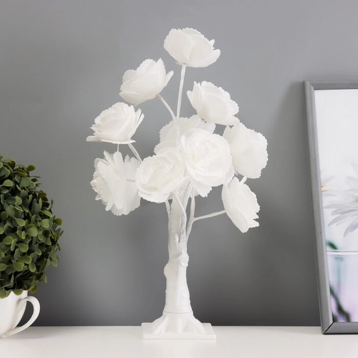 Ночник "Белые розы" LED белый 17x17x34 см от компании Интернет - магазин Flap - фото 1