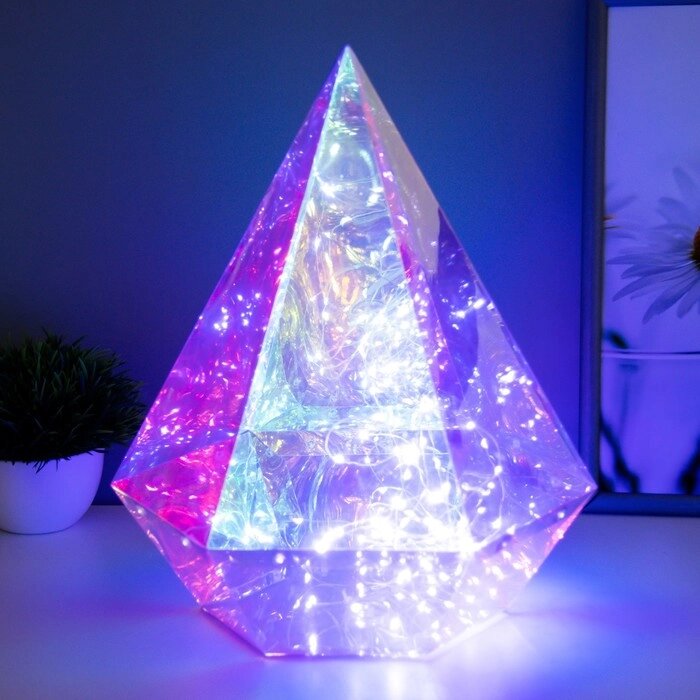 Ночник "Треугольник" LED прозрачный 25x25х30 см RISALUX от компании Интернет - магазин Flap - фото 1