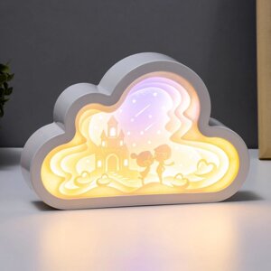 Ночник "Влюбленные" LED от батареек 3хАА USB 19x4x13 см RISALUX