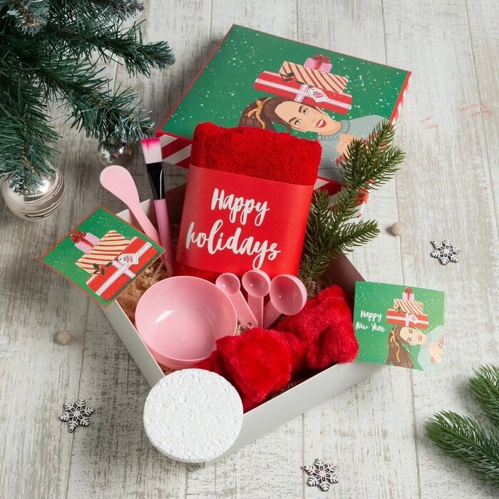 Новогодний подарочный набор Этель "Подарки", полотенце и аксессуары от компании Интернет - магазин Flap - фото 1