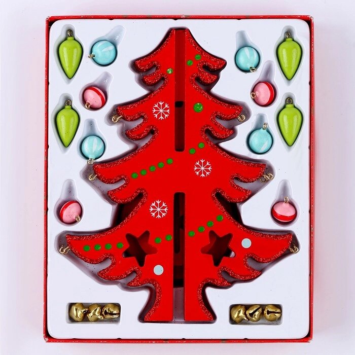 Новогодний сувенир «Красная ёлочка» 12  12  22 см от компании Интернет - магазин Flap - фото 1