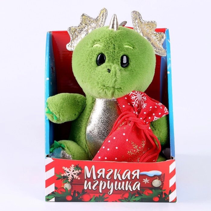 Новогодняя мягкая игрушка «Дракоша с мешочком» от компании Интернет - магазин Flap - фото 1