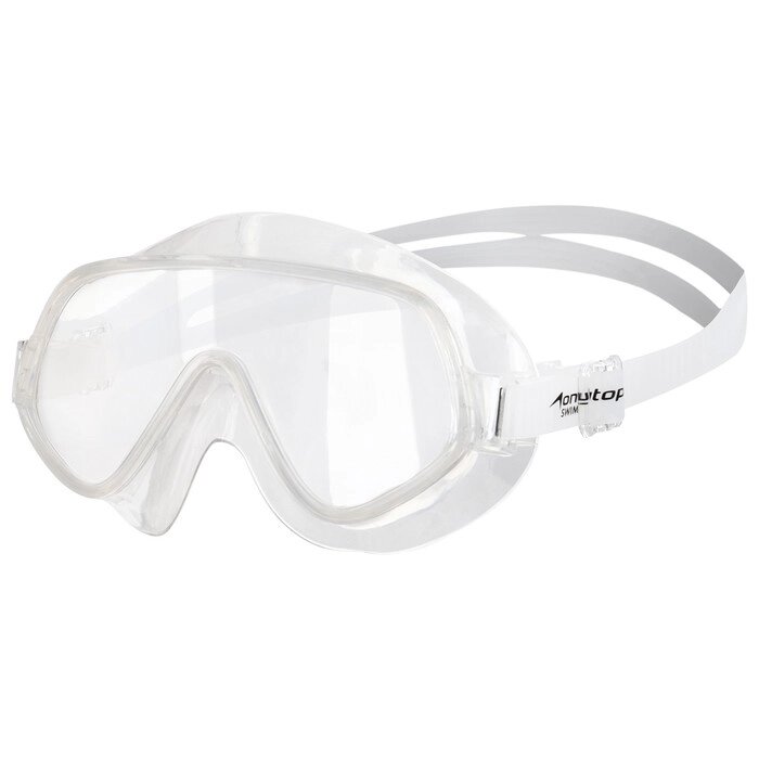 Очки-полумаска для плавания ONLYTOP, цвет белый/прозрачный от компании Интернет - магазин Flap - фото 1