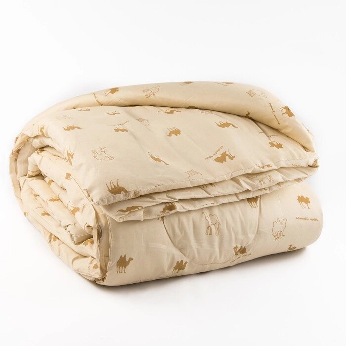 Одеяло Верблюжья шерсть 220x205 см, полиэфирное волокно 200 гр/м, пэ 100% от компании Интернет - магазин Flap - фото 1