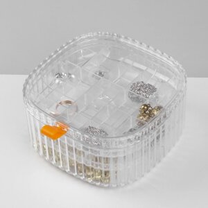 Органайзер для хранения украшений "Лео" 3 уровня, 32 ячейки, 15 х 15 х 7,5 см, цвет прозрачный