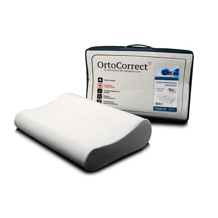 Ортопедическая подушка OrtoCorrect Classic XL Plus 58 х 38 см, валики 12/14 от компании Интернет - магазин Flap - фото 1