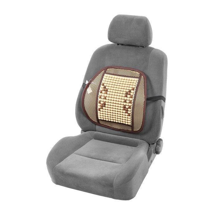Ортопедическая спинка на сиденье с массажером, 4040 см, бежевый от компании Интернет - магазин Flap - фото 1