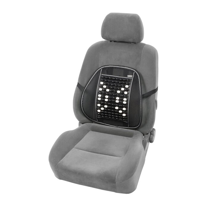Ортопедическая спинка на сиденье с массажером, 4040 см, черный от компании Интернет - магазин Flap - фото 1