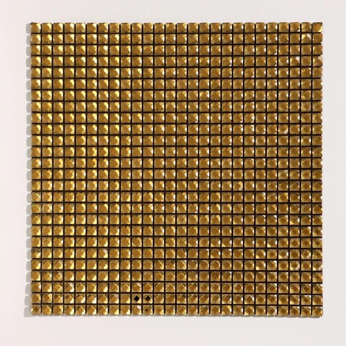 Панель самоклеящаяся 30*30см мозаика клетка золотистая от компании Интернет - магазин Flap - фото 1