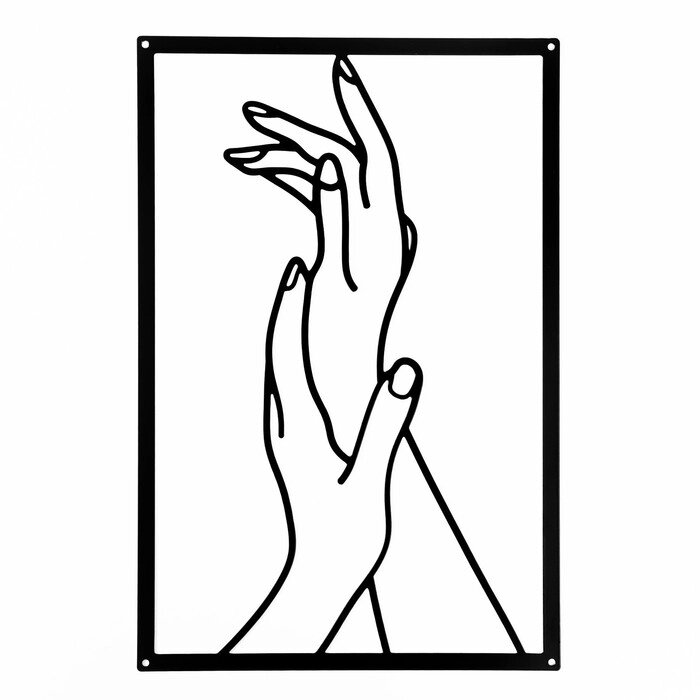 Панно интерьерное металл "Женские руки" чёрное 30х45 см от компании Интернет - магазин Flap - фото 1