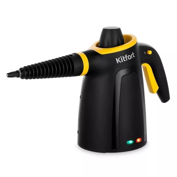 Пароочиститель Kitfort KT-9170-3, 1050 Вт, 0.38 л, 30 г/мин, нагрев 3 мин, чёрно-желтый от компании Интернет - магазин Flap - фото 1