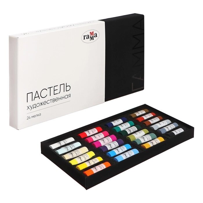 Пастель сухая набор 24 цвета "Гамма", D-15 мм/L-48 мм, в картонной коробке от компании Интернет - магазин Flap - фото 1