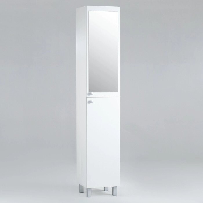 Пенал для ванной комнаты зеркальный, 36 х 36 х 195 см от компании Интернет - магазин Flap - фото 1