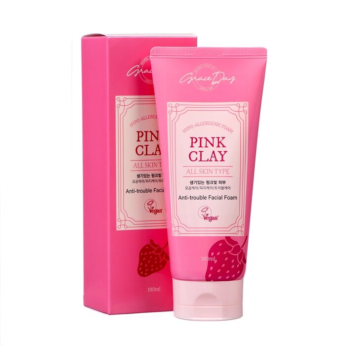 Пенка для лица Grace Day, очищающая, с розовой глиной, 180 мл от компании Интернет - магазин Flap - фото 1