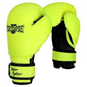 Перчатки боксёрские детские FIGHT EMPIRE, STAR FIGHTER, салатовые, размер 4 oz