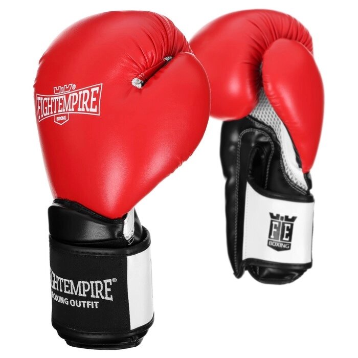 Перчатки боксёрские FIGHT EMPIRE, PRO KING, красно-чёрные, размер 10 oz от компании Интернет - магазин Flap - фото 1
