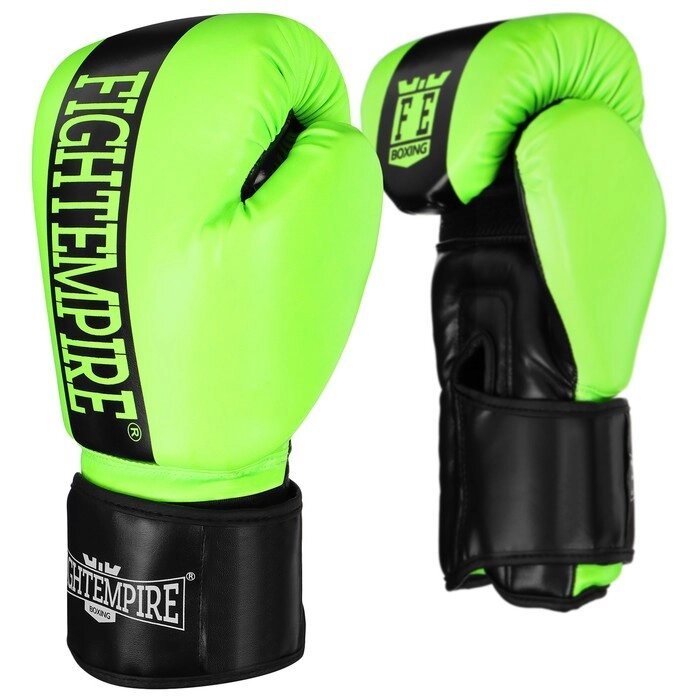 Перчатки боксёрские FIGHT EMPIRE, салатовые, размер 14 oz от компании Интернет - магазин Flap - фото 1