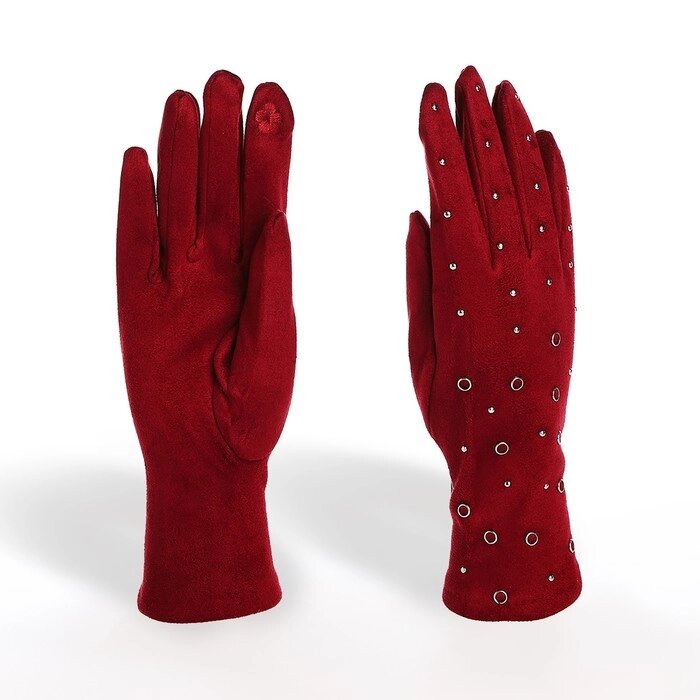 Перчатки женские, безразмерные, без утеплителя, цвет бордовый от компании Интернет - магазин Flap - фото 1