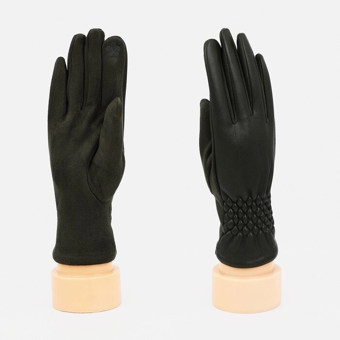 Перчатки женские, безразмерные, без утеплителя, цвет хаки от компании Интернет - магазин Flap - фото 1