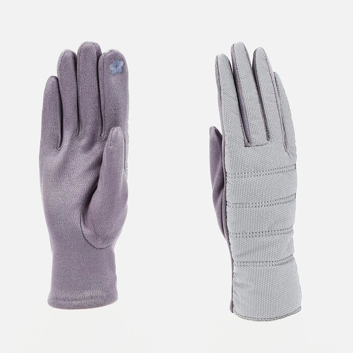 Перчатки женские, безразмерные, с утеплителем, цвет фиолетовый/серебряный от компании Интернет - магазин Flap - фото 1