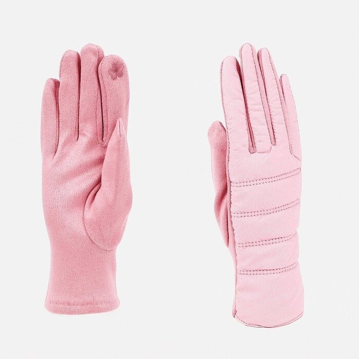 Перчатки женские, безразмерные, с утеплителем, цвет розовый от компании Интернет - магазин Flap - фото 1