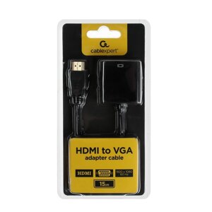 Переходник cablexpert A-HDMI-VGA-04, HDMI - VGA, черный