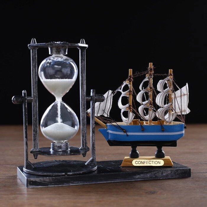 Песочные часы "Фрегат", сувенирные, 15.5 х 6.5 х 12.5 см, микс от компании Интернет - магазин Flap - фото 1