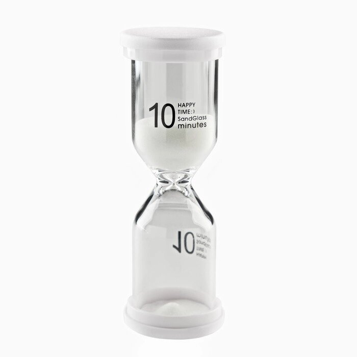 Песочные часы Happy time, на 10 минут, 4 х 11 см, белые от компании Интернет - магазин Flap - фото 1