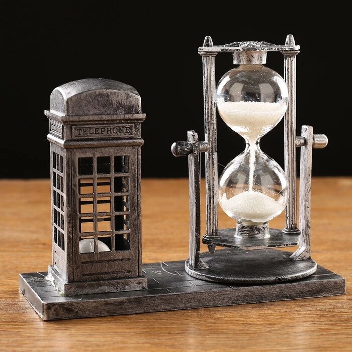 Песочные часы "Красная будка", сувенирные, с подсветкой, 15.5 х 6.5 х 12.5 см от компании Интернет - магазин Flap - фото 1