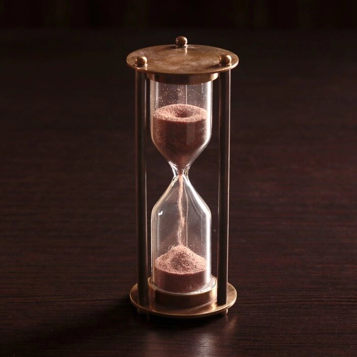 Песочные часы "Счастье" латунь (2 мин) 5х5х12,5 см от компании Интернет - магазин Flap - фото 1