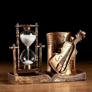 Песочные часы "Скрипка", сувенирные, органайзер для канцелярии, 17 х 8 х 13 см