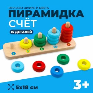 Пирамидка «Счеты», 15 деталей