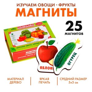 Развивающие магниты «Изучаем цвета и овощи - фрукты» (набор 25 шт.)