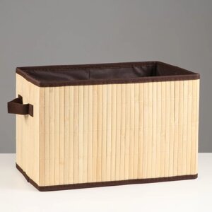 Короб складной для хранения, 28х38 см Н 23 см, бамбук, подкладка, ткань, микс